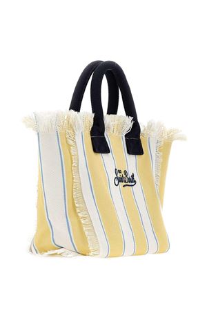 Borsa in canvas di cotone giallo e bianco SAINT BARTH KIDS | COL000102600L